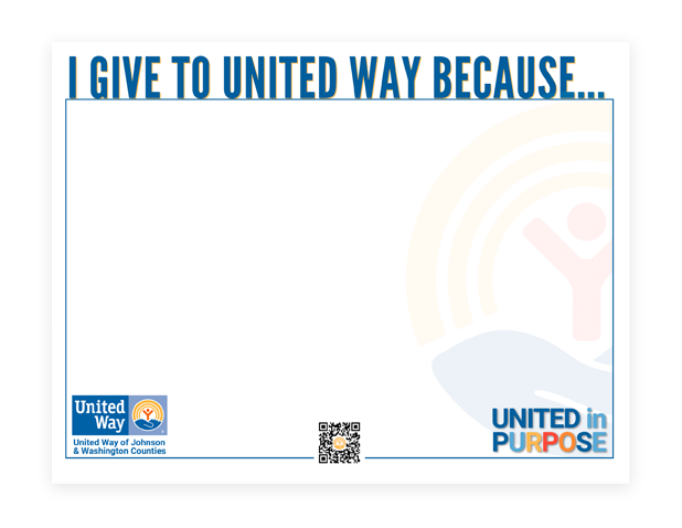 Why I Choose United Way sign